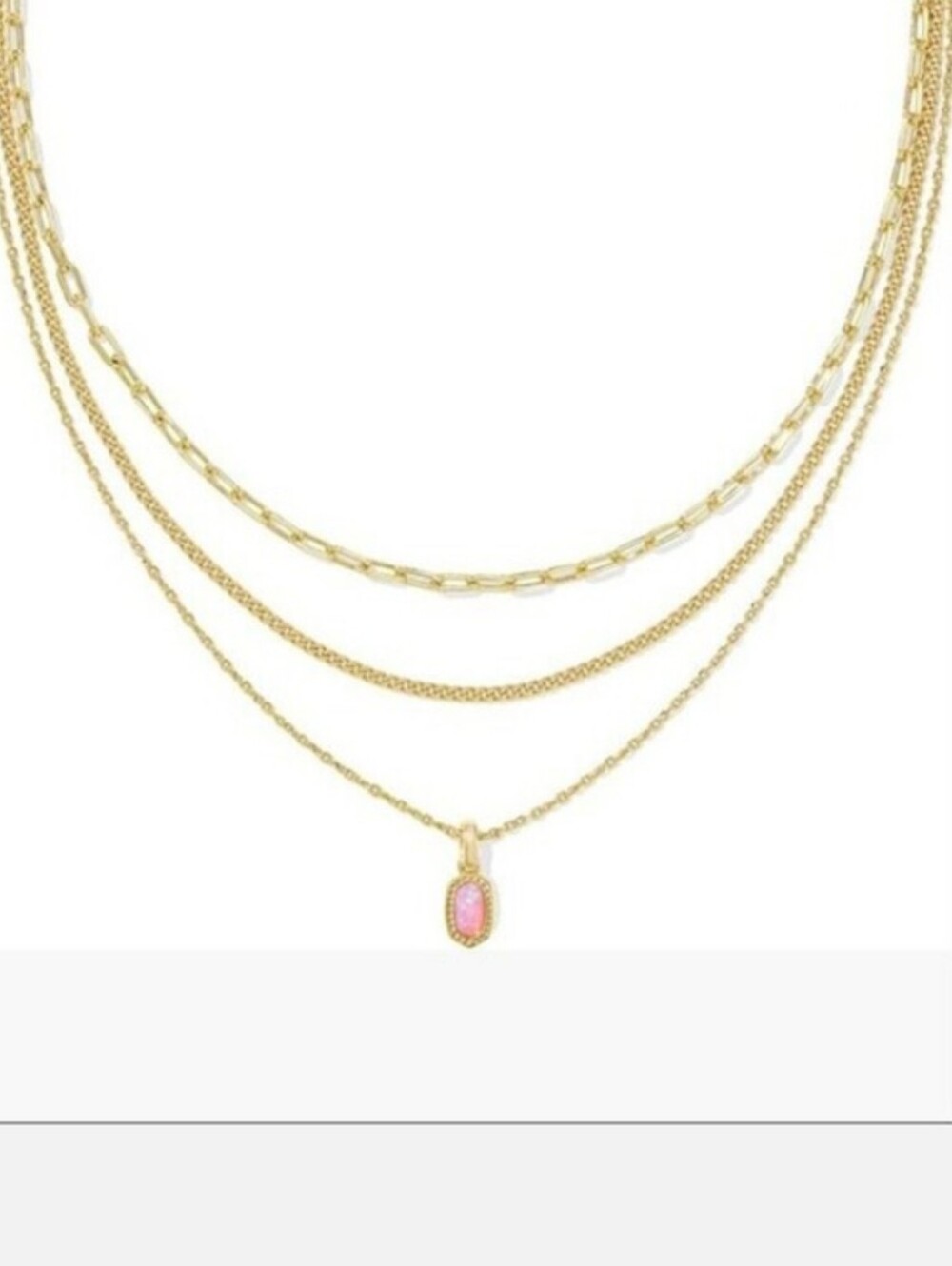 Kendra Scott Mini Elisa Gold Triple Strand Necklace New